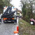 Pkw gerät über die Fahrbahn