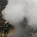 Häckselmaschine gerät in Brand