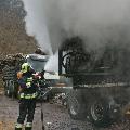 Häckselmaschine gerät in Brand